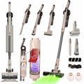 Olsen & Smith 18000Pa Cordless Self-Emptying Stick Vacuum Cleaner – Lightweight 250W Upright Handheld with Base Station, Dust Finder Light & Accessories - Cream