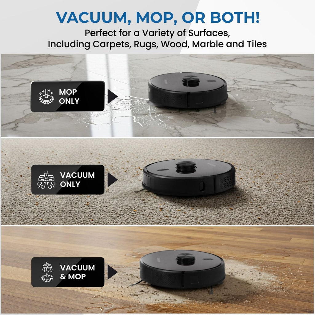 Olsen & Smith Robot Vacuum Cleaner with Mop & Self-Empty Station – 6500Pa Robot Vacuum & Mop Combo, LiDAR Laser Navigation, 3L Auto-Empty Dock, WiFi App Control, HEPA Filter for Hard Floors & Carpets