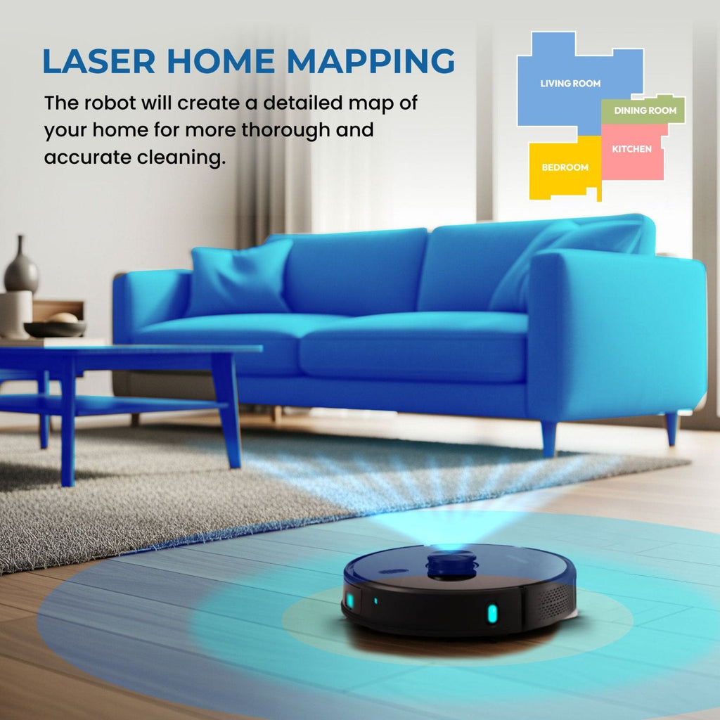 Olsen & Smith Robot Vacuum Cleaner with Mop & Self-Empty Station – 6500Pa Robot Vacuum & Mop Combo, LiDAR Laser Navigation, 3L Auto-Empty Dock, WiFi App Control, HEPA Filter for Hard Floors & Carpets
