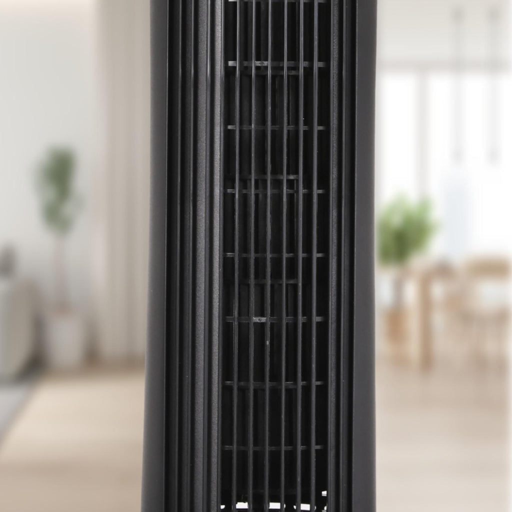 Olsen & Smith Silent Tower Fan with Remote – Quiet Fan for Bedroom & Sleeping, 4 Speed Modes, Sleep Mode, 82° Oscillation, 12H Timer, Bladeless Design – Matte Black