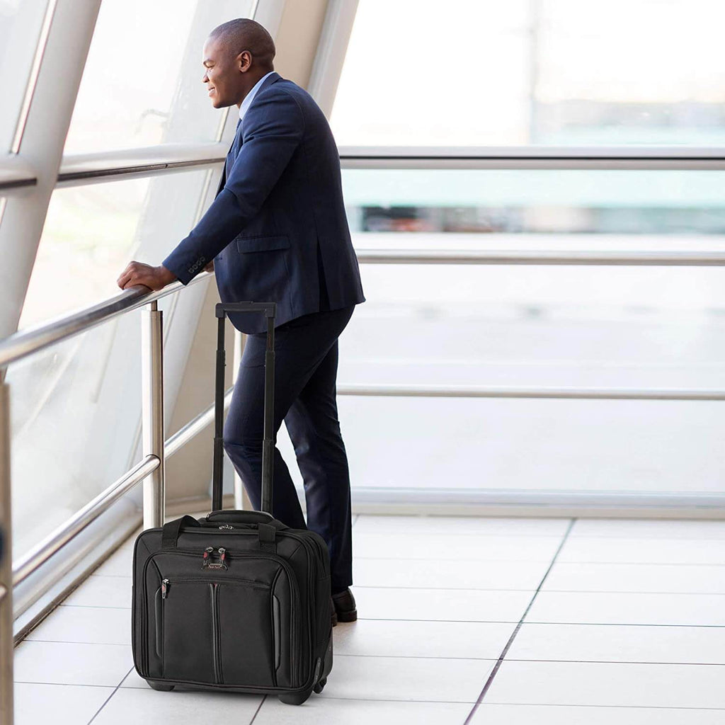 Aerolite 17'' Executive Mobile Business Cabin Hand with Luggage Rolling Laptop Bag, Approved for Ryanair, British Airways, Easyjet, Jet2 & Many More
