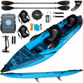 Aqua Spirit Inflatable Kayak, 2-Seater Complete Kayak Kit with Paddle, Backpack, Double-Action Pump and more accessories/Adult Beginners/Experts, 13’5” - 3 Year Warranty