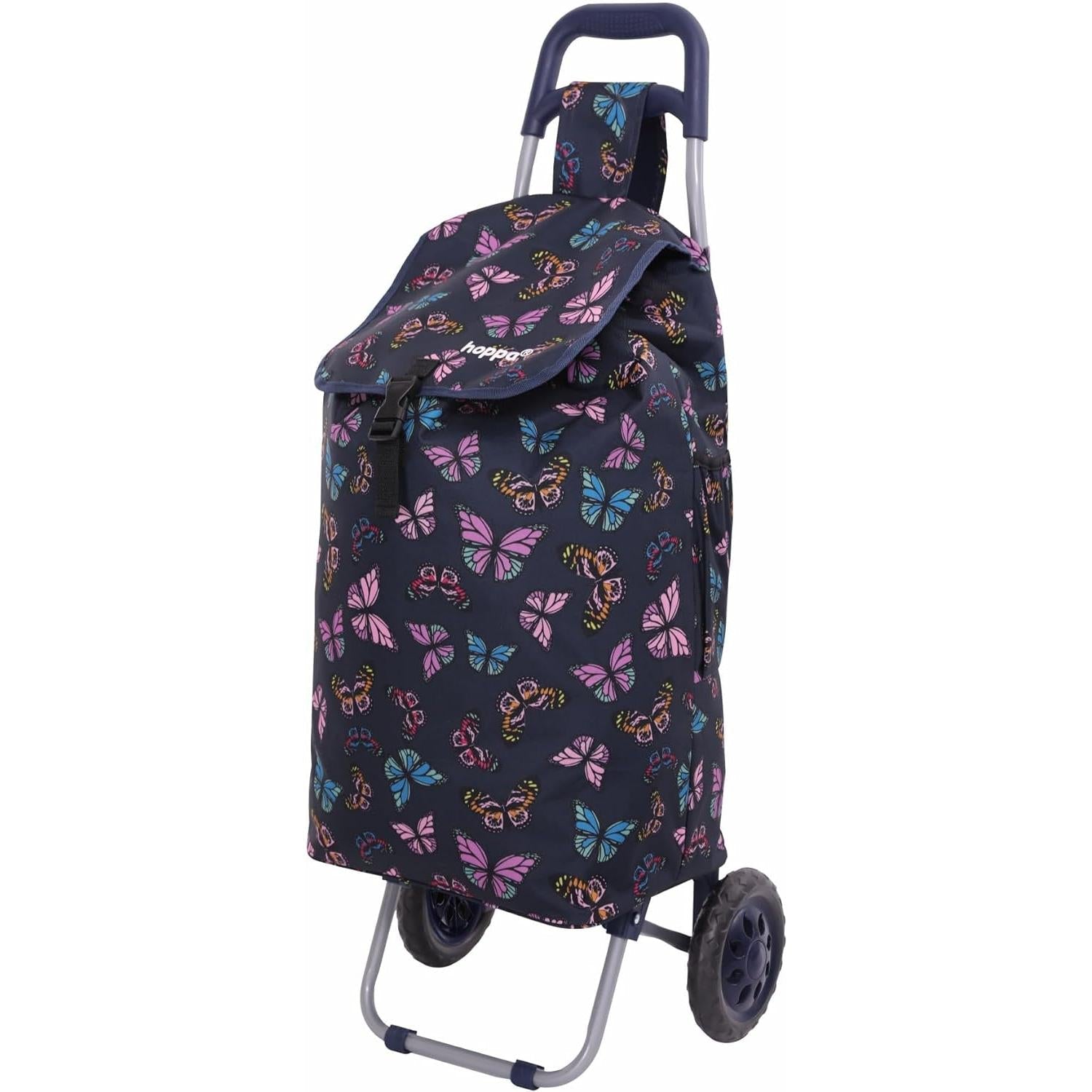 Hoppa 57Ltr Lightweight Shopping Trolley 2025 model, Hard Wearing & Foldaway Push/Pull Cart for Easy Storage With 1 Year Guarantee