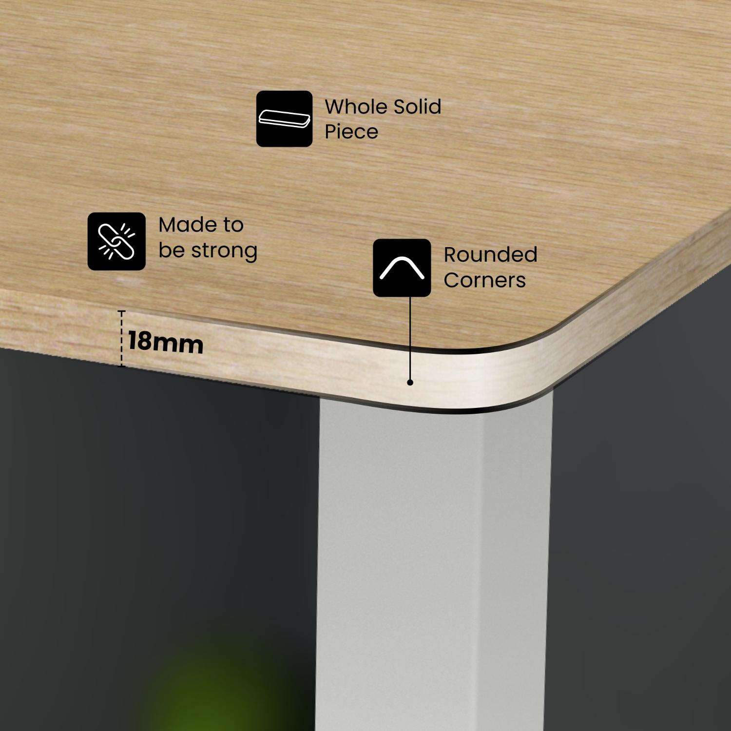 Olsen & Smith Premium Electric Standing Desk - 120cm Height Adjustable, Heavy-Duty Single Solid Board, 80kg Load Capacity, LCD Display, Memory Function, Headphone Hook & Drinks Holder